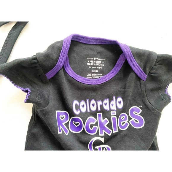 Lot Of 3 NWT Colorado Rockies Genuine Merchandise Girls One Piece Blue 0-3M - Picture 5 of 5